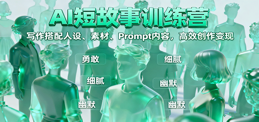 AI短故事训练营：写作搭配人设、素材、Prompt内容，高效创作变现_豪客资源创业网-豪客资源_豪客资源库