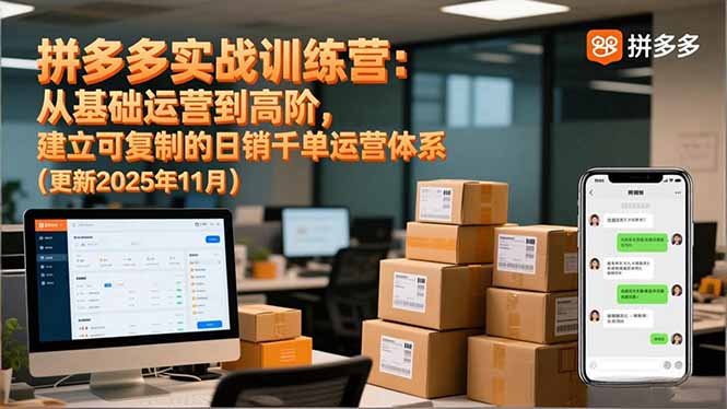 （16700期）拼多多实战训练营：从基础运营到高阶，建立可复制的日销千单运营体系（更新11月）_豪客资源创业项目网-豪客资源_豪客资源库