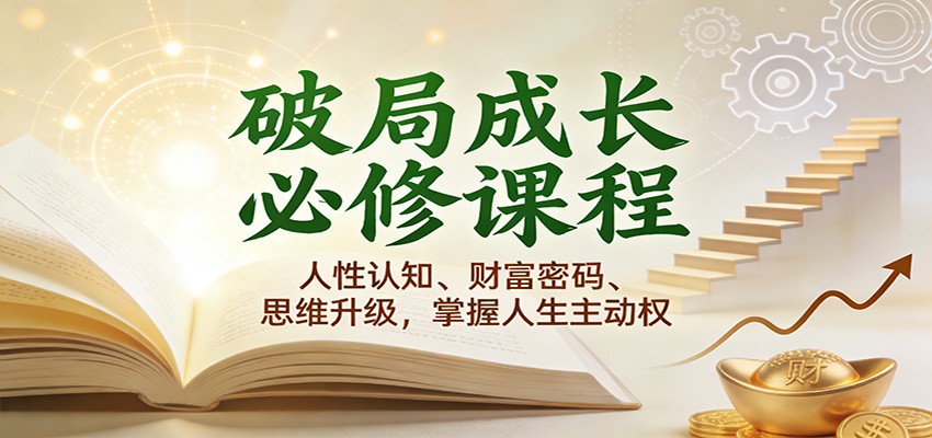 破局成长必修课2.0：人性认知、财富密码、思维升级，掌握人生主动权_豪客资源创业网-豪客资源_豪客资源库