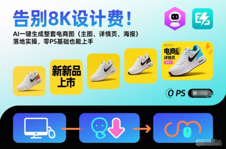 告别8K设计费！AI一键生成整套电商图（主图、详情页、海报）落地实操，零PS基础也能上手——豪客资源创业项目网-豪客资源_豪客资源库