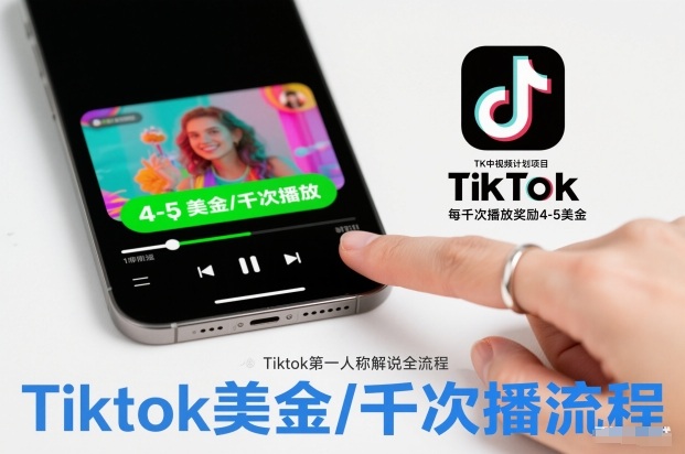 TK中视频计划项目，Tiktok第一人称解说流程，每干次播放奖励4-5美金——豪客资源创业项目网-豪客资源_豪客资源库