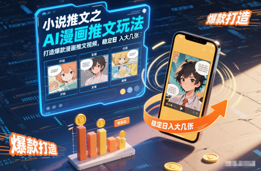 小说推文之AI漫画推文玩法，打造爆款漫画推文视频，稳定日入大几张——豪客资源创业项目网-豪客资源_豪客资源库