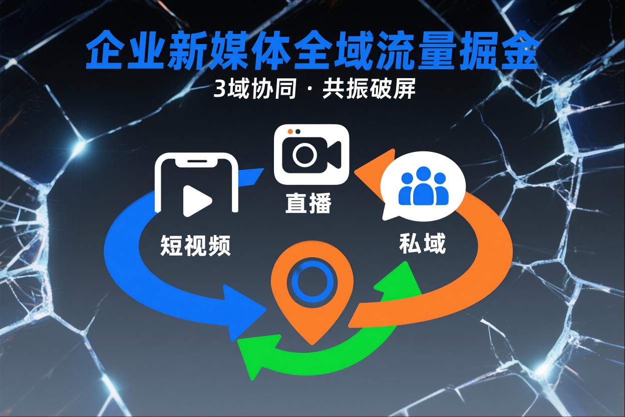 短视频全域商业模式，企业新媒体全域流量掘金，3域协同，共振破屏，短视频-直播-私域-地域——豪客资源创业项目网-豪客资源_豪客资源库