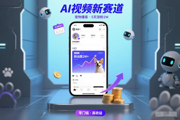 AI视频新赛道，宠物播客仅注册5天涨粉2W，收益非常可观——豪客资源创业项目网-豪客资源_豪客资源库