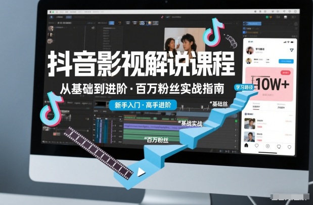 抖音百万粉丝影视解说课程，基础到进阶课，适合新手和进阶学习——豪客资源创业项目网-豪客资源_豪客资源库