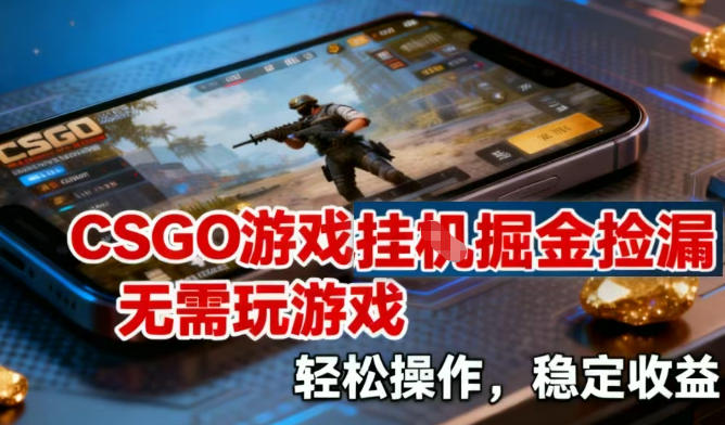 CSGO游戏挂G掘金捡漏，不需要玩游戏，操作简单，收益稳定【揭秘】——豪客资源创业项目网-豪客资源_豪客资源库