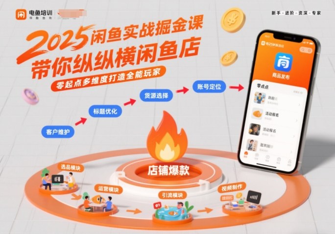2025闲鱼实战掘金课，带你纵横闲鱼店，零起点多维度打造全能玩家——豪客资源创业项目网-豪客资源_豪客资源库