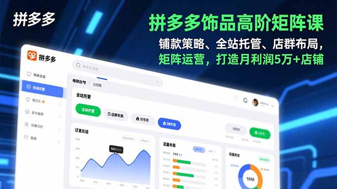 （16915期）拼多多饰品高阶矩阵课，铺款策略、全站托管、店群布局，矩阵运营，打造月利润5万+店铺_豪客资源创业项目网-豪客资源_豪客资源库