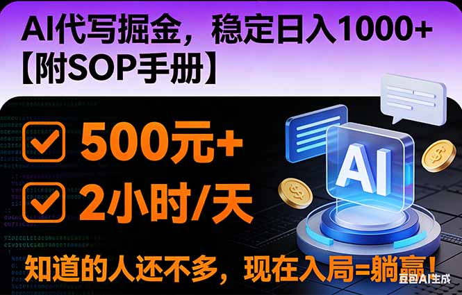 （16841期）2026风口项目,AI代写掘金，稳定日入1000+，掌握核心技能【附SOP手册】_豪客资源创业项目网-豪客资源_豪客资源库