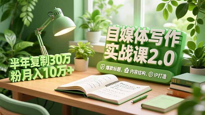 （16734期）自媒体写作实战课2.0，爆款标题、内容结构、IP打造，半年复制30万粉月入10万+_豪客资源创业项目网-豪客资源_豪客资源库