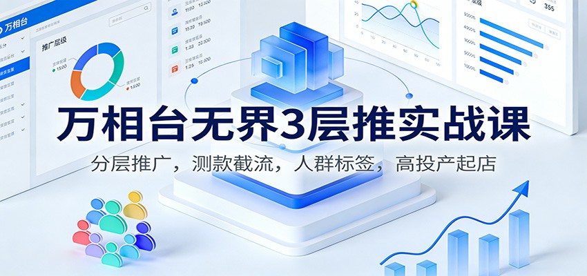 万相台无界3层推实战课：分层推广，测款截流，人群标签，高投产起店_豪客资源创业网-豪客资源_豪客资源库