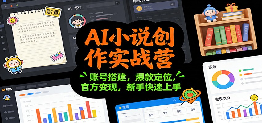 AI小说创作实战营：账号搭建，爆款定位，官方变现，新手快速上手_豪客资源创业网-豪客资源_豪客资源库