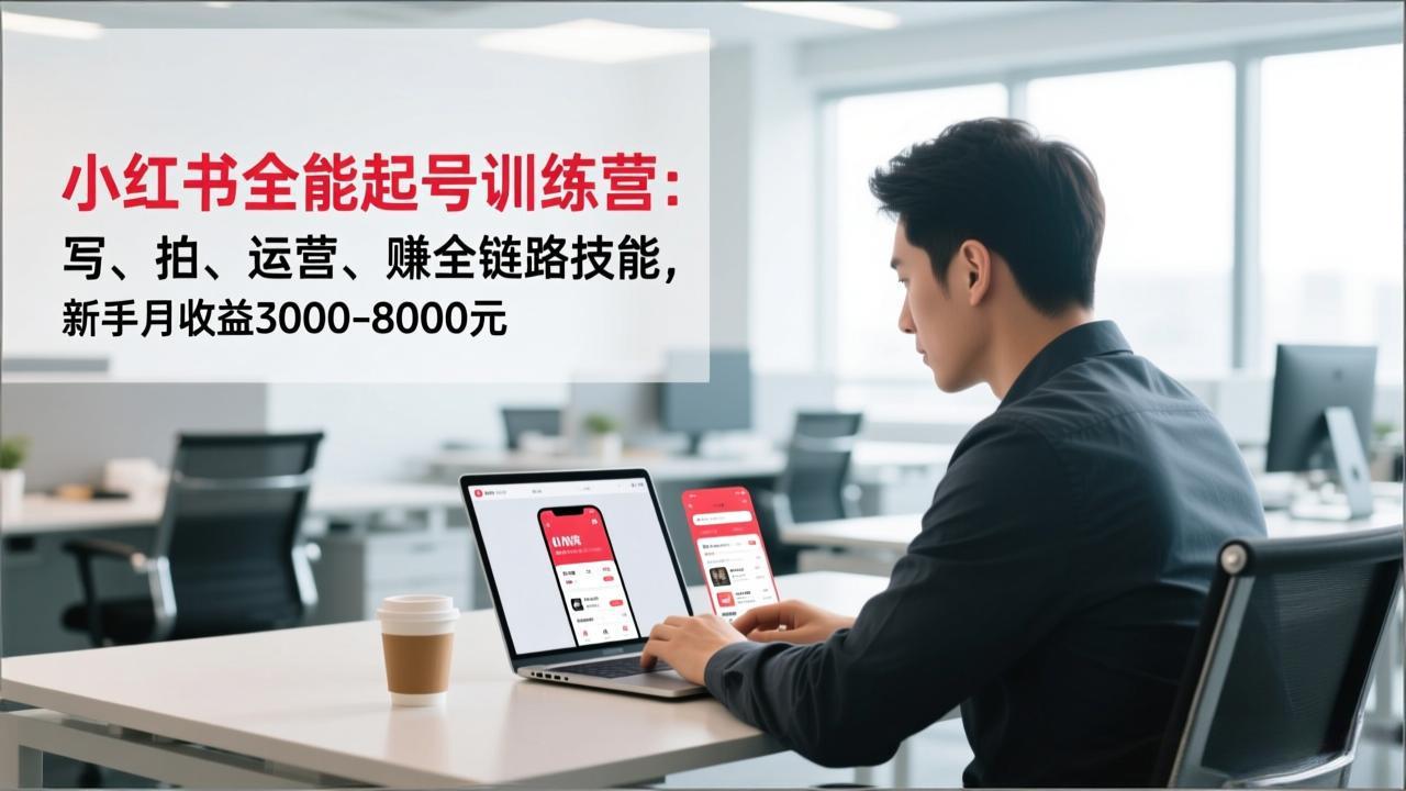 （16836期）小红书全能起号训练营：写、拍、运营、赚全链路技能，新手月收益3000-8000元_豪客资源创业项目网-豪客资源_豪客资源库