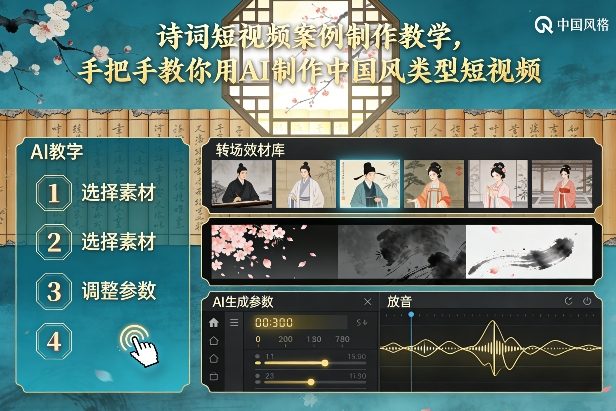 古诗词短视频案例制作教学，手把手教你用AI制作中国风类型短视频——豪客资源创业项目网-豪客资源_豪客资源库