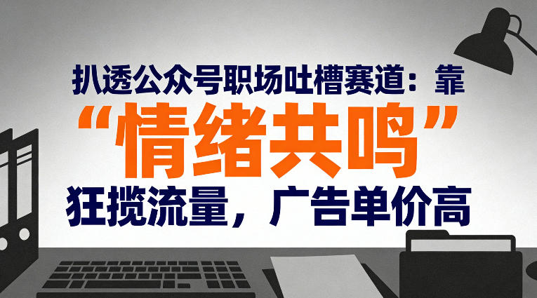 扒透公众号职场吐槽赛道：靠“情绪共鸣”狂揽流量，广告单价高——豪客资源创业项目网-豪客资源_豪客资源库