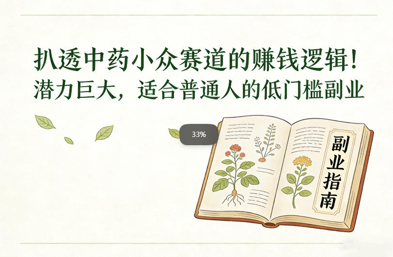 扒透中药小众赛道的賺米逻辑，潜力巨大，适合普通人的低门槛副业——豪客资源创业项目网-豪客资源_豪客资源库