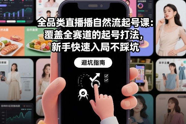 全品类直播自然流起号课：覆盖全赛道的起号打法，新手快速入局不踩坑——豪客资源创业项目网-豪客资源_豪客资源库