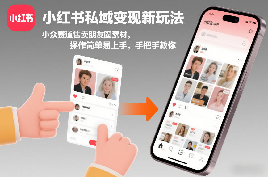 小红书私域变现新玩法，小众赛道售卖朋友圈素材，操作简单易上手，手把手教你——豪客资源创业项目网-豪客资源_豪客资源库