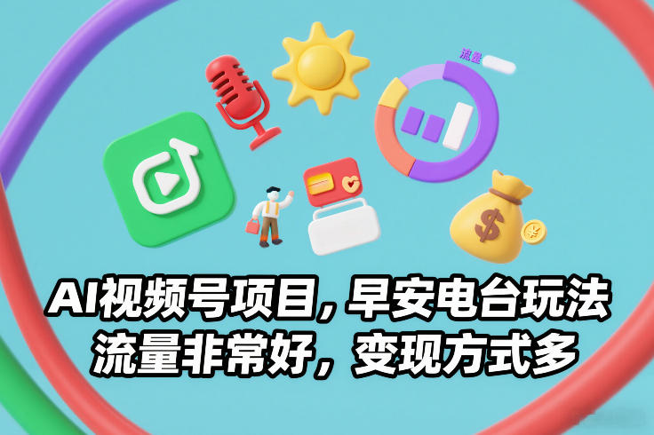 AI视频号项目，早安电台玩法，流量非常好，变现方式多——豪客资源创业项目网-豪客资源_豪客资源库