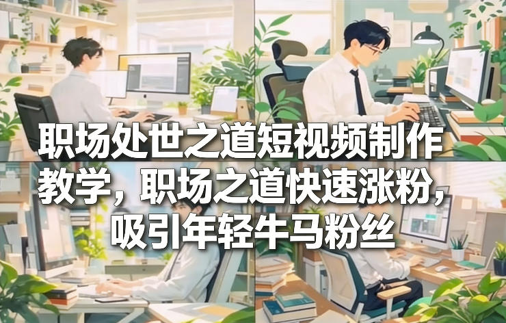 职场处世之道短视频制作教学，职场之道快速涨粉，吸引年轻牛马粉丝——豪客资源创业项目网-豪客资源_豪客资源库
