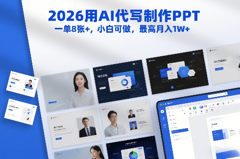 2026用AI代写制作PPT，一单8张+，小白可做，最高月入1W+——豪客资源创业项目网-豪客资源_豪客资源库