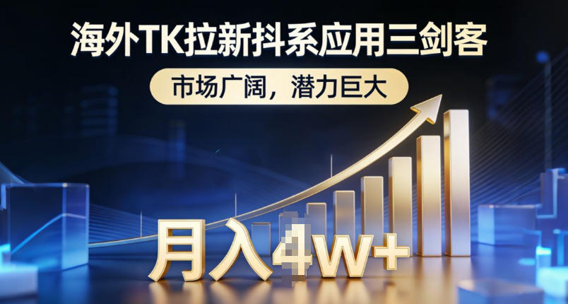 海外TK拉新抖系应用三剑客，市场广阔，潜力巨大，月入1w+——豪客资源创业项目网-豪客资源_豪客资源库