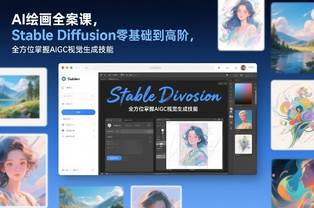 AI绘画全案课，Stable Diffusion零基础到高阶，全方位掌握AIGC视觉生成技能——豪客资源创业项目网-豪客资源_豪客资源库
