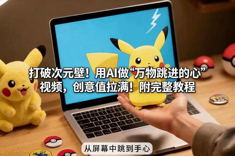 打破次元壁！用AI做【万物跳进手心】视频，创意值拉满！附完整教程——豪客资源创业项目网-豪客资源_豪客资源库