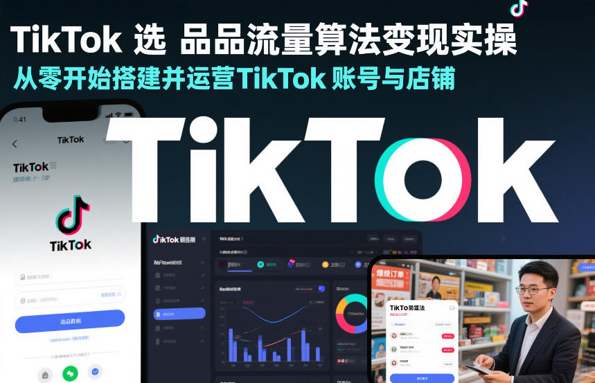 TikTok选品流量算法变现实操，从零开始搭建并运营TikTok账号与店铺——豪客资源创业项目网-豪客资源_豪客资源库