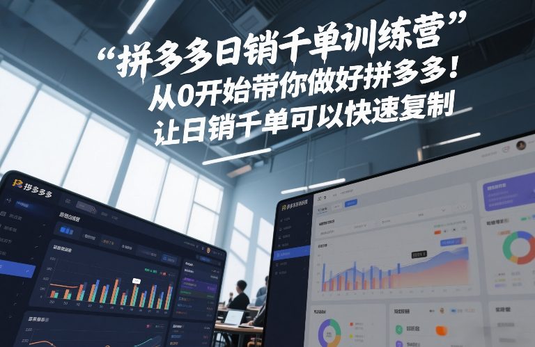 拼多多日销千单训练营，从0开始带你做好拼多多，让日销千单可以快速复制(更新26年1月)——豪客资源创业项目网-豪客资源_豪客资源库