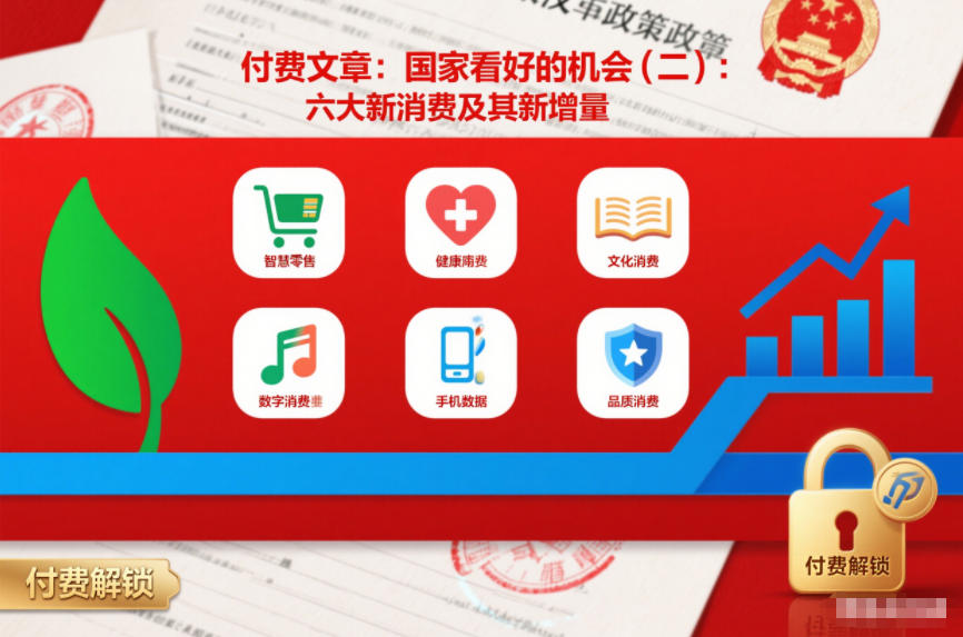 付费文章：国家看好的机会(二)：六大新消费及其新增量——豪客资源创业项目网-豪客资源_豪客资源库