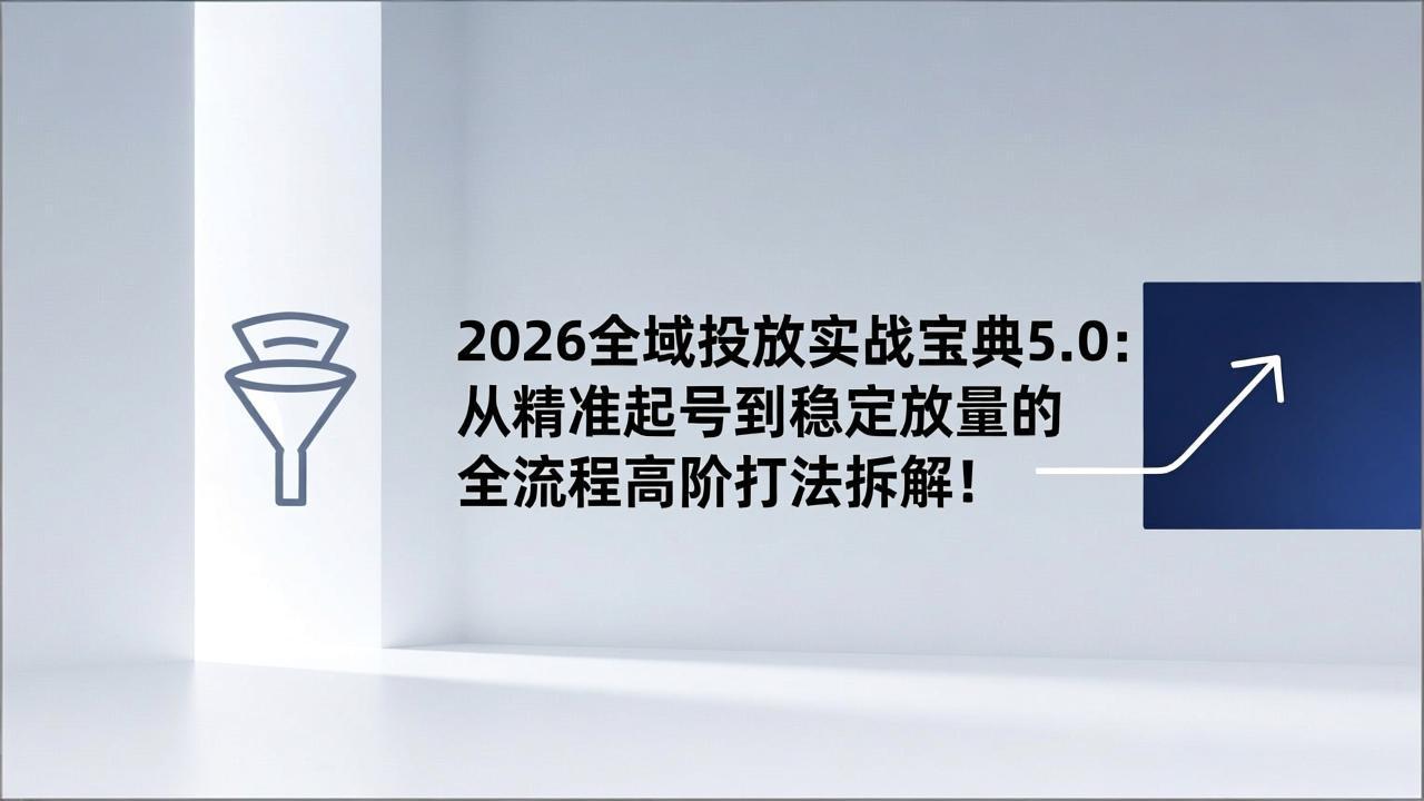 （17156期）2026全域投放实战宝典5.0：从精准起号到稳定放量的全流程高阶打法拆解！_豪客资源创业项目网-豪客资源_豪客资源库