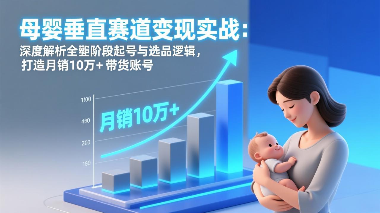 （17233期）母婴垂直赛道变现实战：深度解析三大阶段起号与选品逻辑，打造月销10万+带货账号_豪客资源创业项目网-豪客资源_豪客资源库