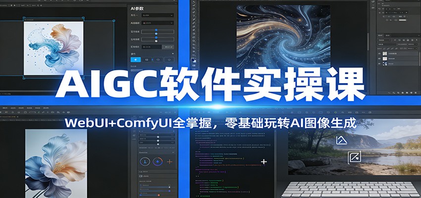 AIGC软件实操课：WebUI+ComfyUI全掌握，零基础玩转AI图像生成_豪客资源创业网-豪客资源_豪客资源库