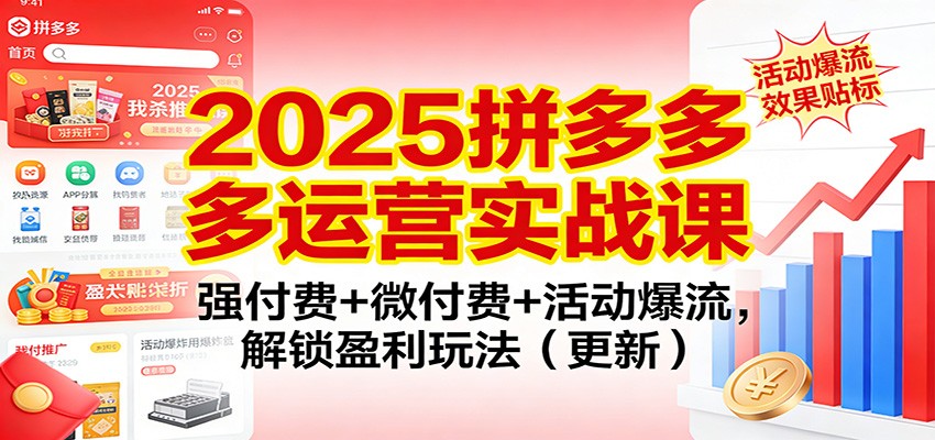 2025拼多多运营实战课：强付费+微付费+活动爆流，解锁盈利玩法（更新）_豪客资源创业网-豪客资源_豪客资源库