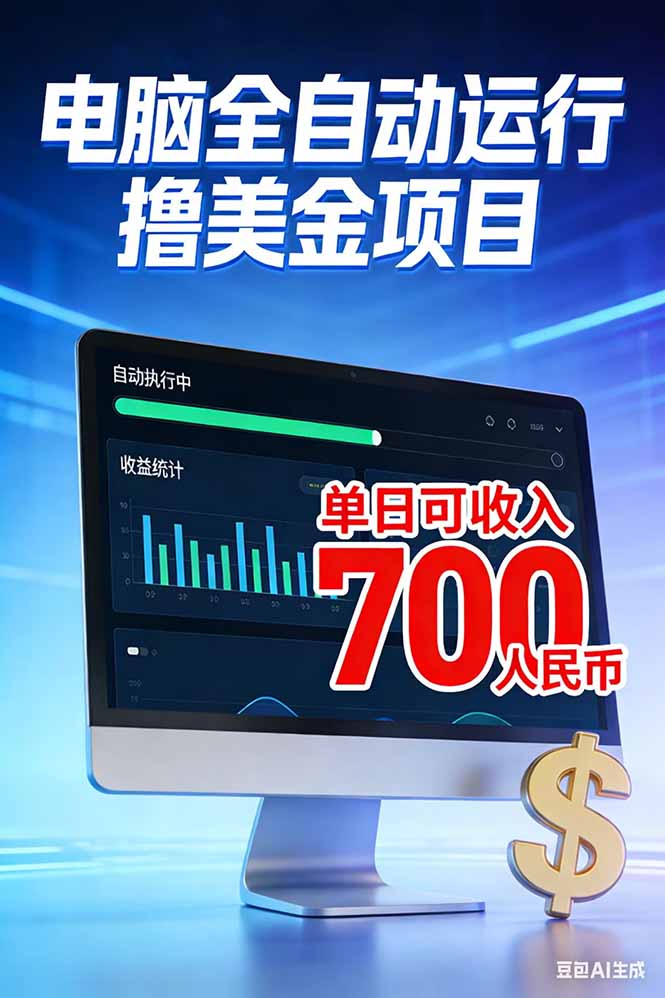 （17169期）2026年电脑全自动赚美金项目，单电脑日收益700+_豪客资源创业项目网-豪客资源_豪客资源库
