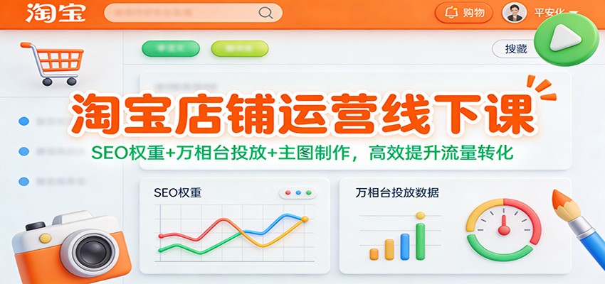 淘宝店铺运营线下课：SEO权重+万相台投放+主图制作，高效提升流量转化_豪客资源创业网-豪客资源_豪客资源库