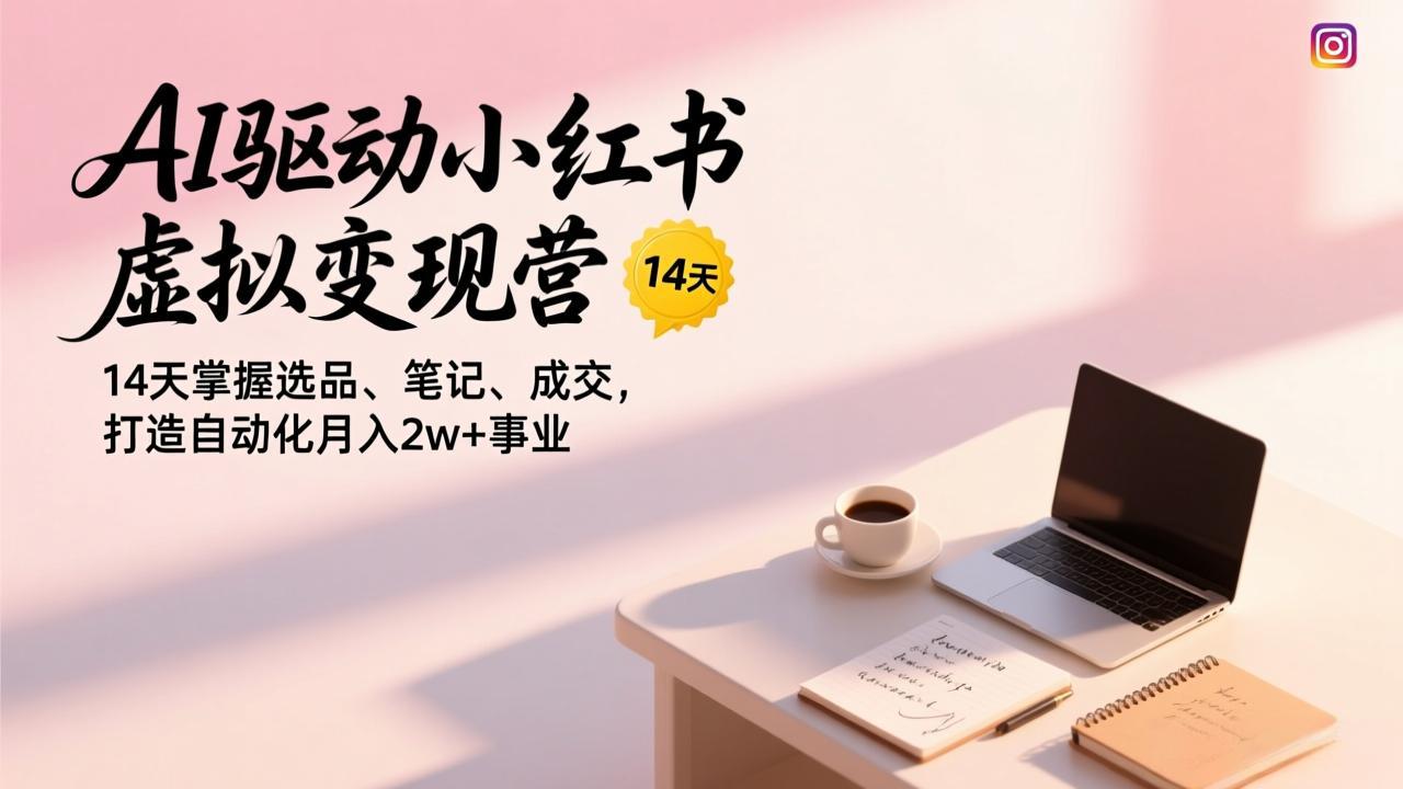 （17204期）AI驱动小红书虚拟变现营，14天掌握选品、笔记、成交，打造自动化月入2w+事业_豪客资源创业项目网-豪客资源_豪客资源库