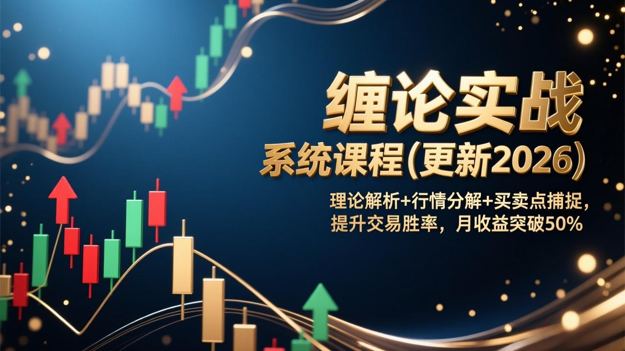 （17136期）缠论实战系统课程(更新2026)，理论解析+行情分解+买卖点捕捉，提升交易胜率，月收益突破50%_豪客资源创业项目网-豪客资源_豪客资源库