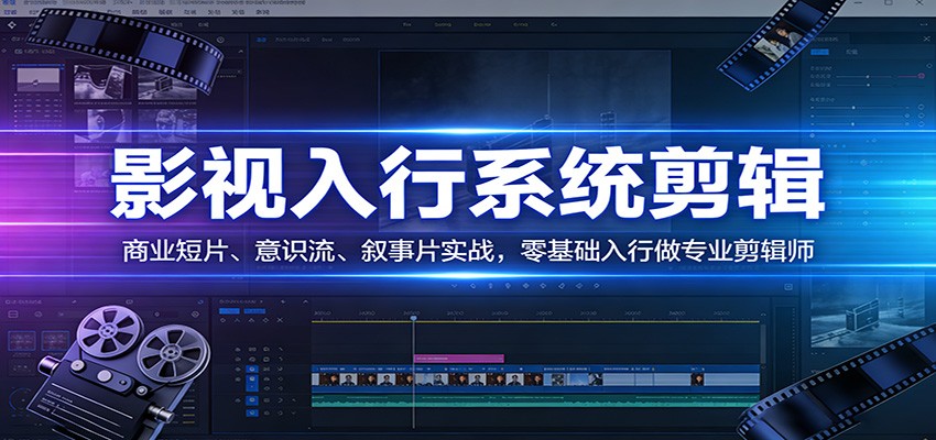 影视系统剪辑，商业短片、意识流、叙事片实战，零基础入行做专业剪辑师_豪客资源创业网-豪客资源_豪客资源库