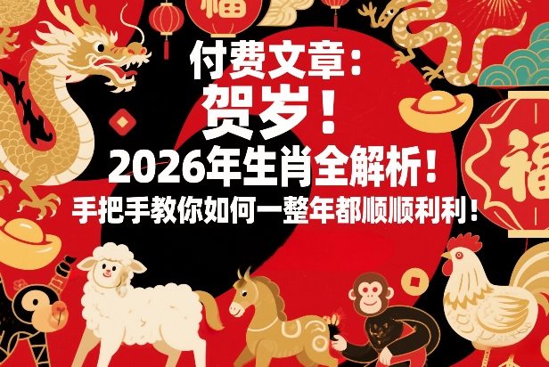 付费文章：贺岁！2026年生肖全解析！手把手教你如何一整年都顺顺利利！——豪客资源创业项目网-豪客资源_豪客资源库