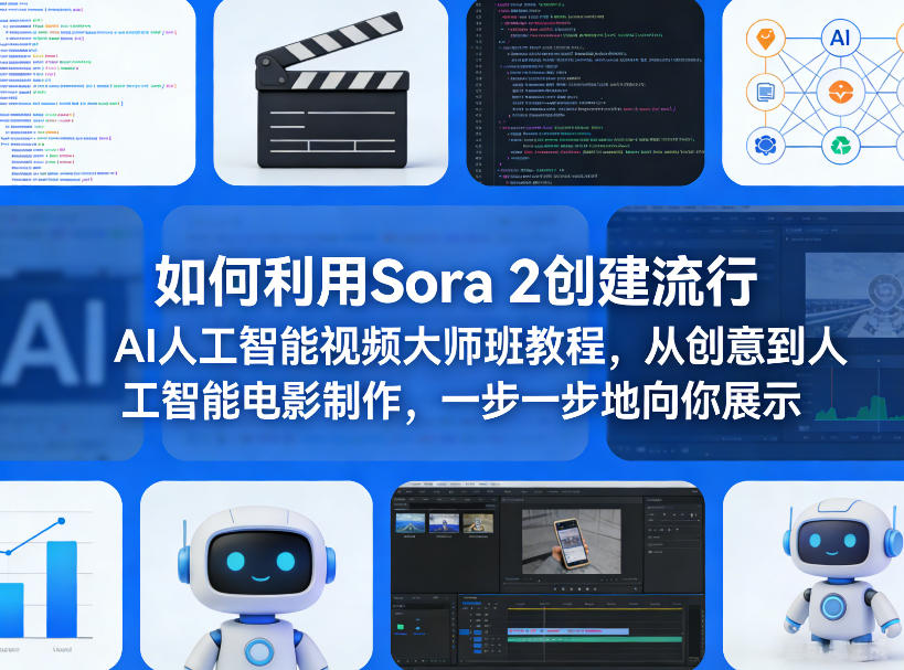 如何利用Sora 2创建流行AI人工智能视频大师班教程，从创意到人工智能电影制作，一步一步地向你展示——豪客资源创业项目网-豪客资源_豪客资源库