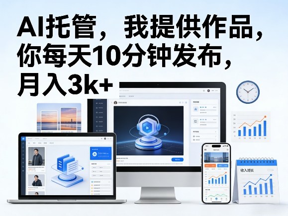 公众号AI托管，我提供作品，你每天10分钟发布，月入3k+【揭秘】——豪客资源创业项目网-豪客资源_豪客资源库