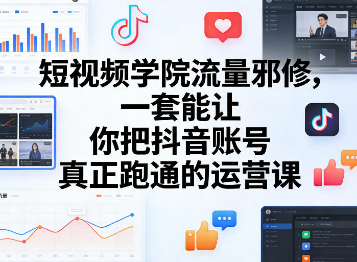 短视频学院流量邪修，一套能让你把抖音账号真正跑通的运营课——豪客资源创业项目网-豪客资源_豪客资源库