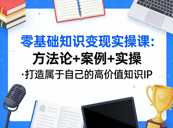 零基础知识变现实操课，方法论+案例+实操，打造属于自己的高价值知识IP——豪客资源创业项目网-豪客资源_豪客资源库