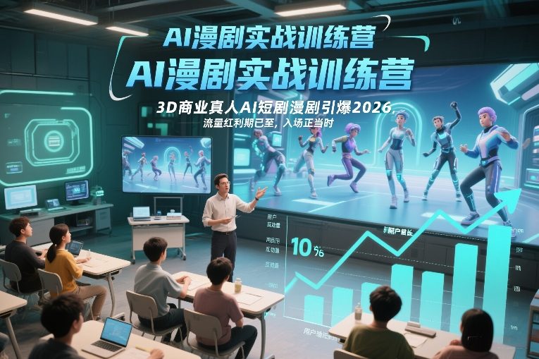 AI漫剧实战训练营，3D商业真人AI短剧漫剧引爆2026，流量红利期已至，入场正当时——豪客资源创业项目网-豪客资源_豪客资源库