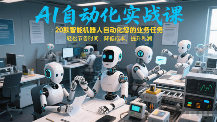 AI自动化实战课：20款智能机器人自动化您的业务任务，轻松节省时间，降低成本，提升利润——豪客资源创业项目网-豪客资源_豪客资源库