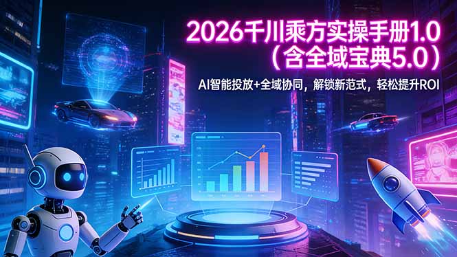 （17625期）2026 千川乘方实操手册 1.0（含全域宝典 5.0）AI 智能投放+全域协同，解锁新范式，轻松提升ROI_豪客资源创业项目网-豪客资源_豪客资源库