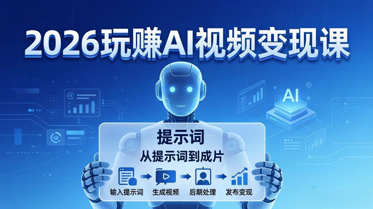 （17827期）2026玩赚AI视频变现课：掌握 AI 视频全流程技能，从提示词到成片高效产出_豪客资源创业项目网-豪客资源_豪客资源库