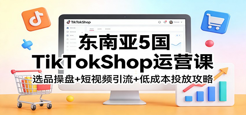 东南亚TikTokShop运营课：选品操盘+短视频引流+低成本投放攻略_豪客资源创业网-豪客资源_豪客资源库